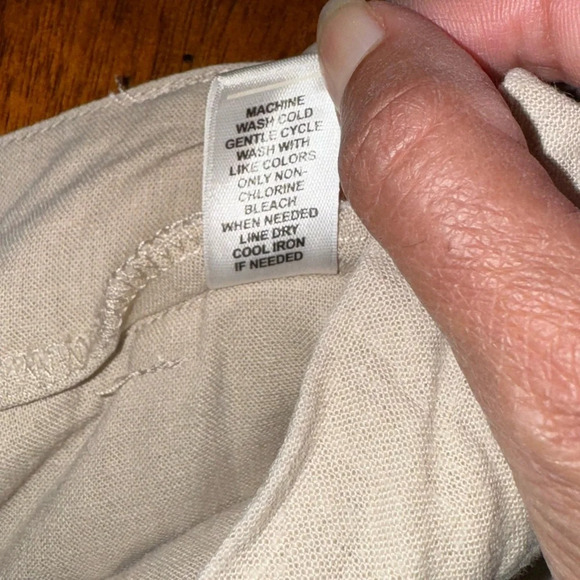 Versona Linen Blend lightweight Khaki Wide Leg Pants Modern - size 10 - Picture 6 of 13